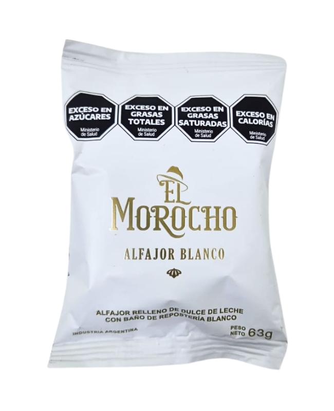Alfajor El Morocho Blanco por 63 gramos