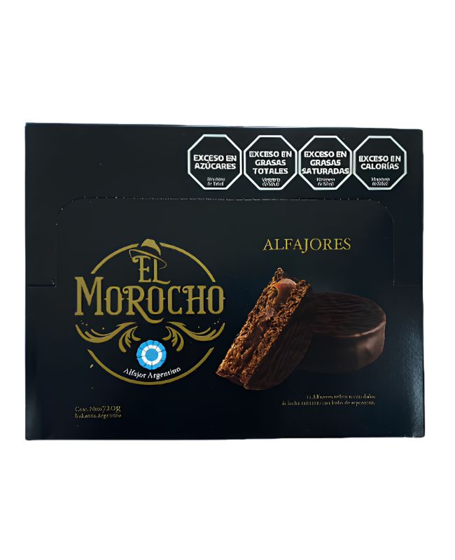 Alfajor El Morocho Relleno de Dulce de Leche por 12 unidades de 63 gramos