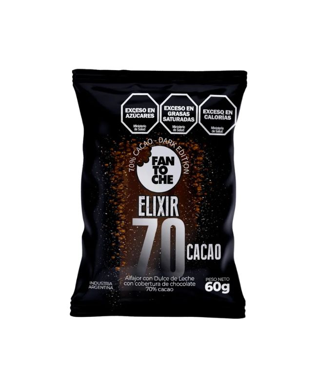Alfajor Fantoche Elixir 70% Cacao por 60 gramos