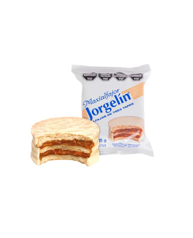 Alfajor Maxi Jorgelín Blanco por 85 gramos