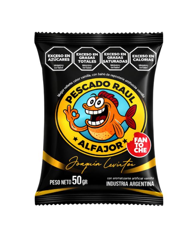 Alfajor Pescado Raúl Simple Negro por 50 gramos