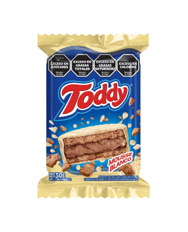 Alfajor Toddy Mousse Blanco por 50 gramos