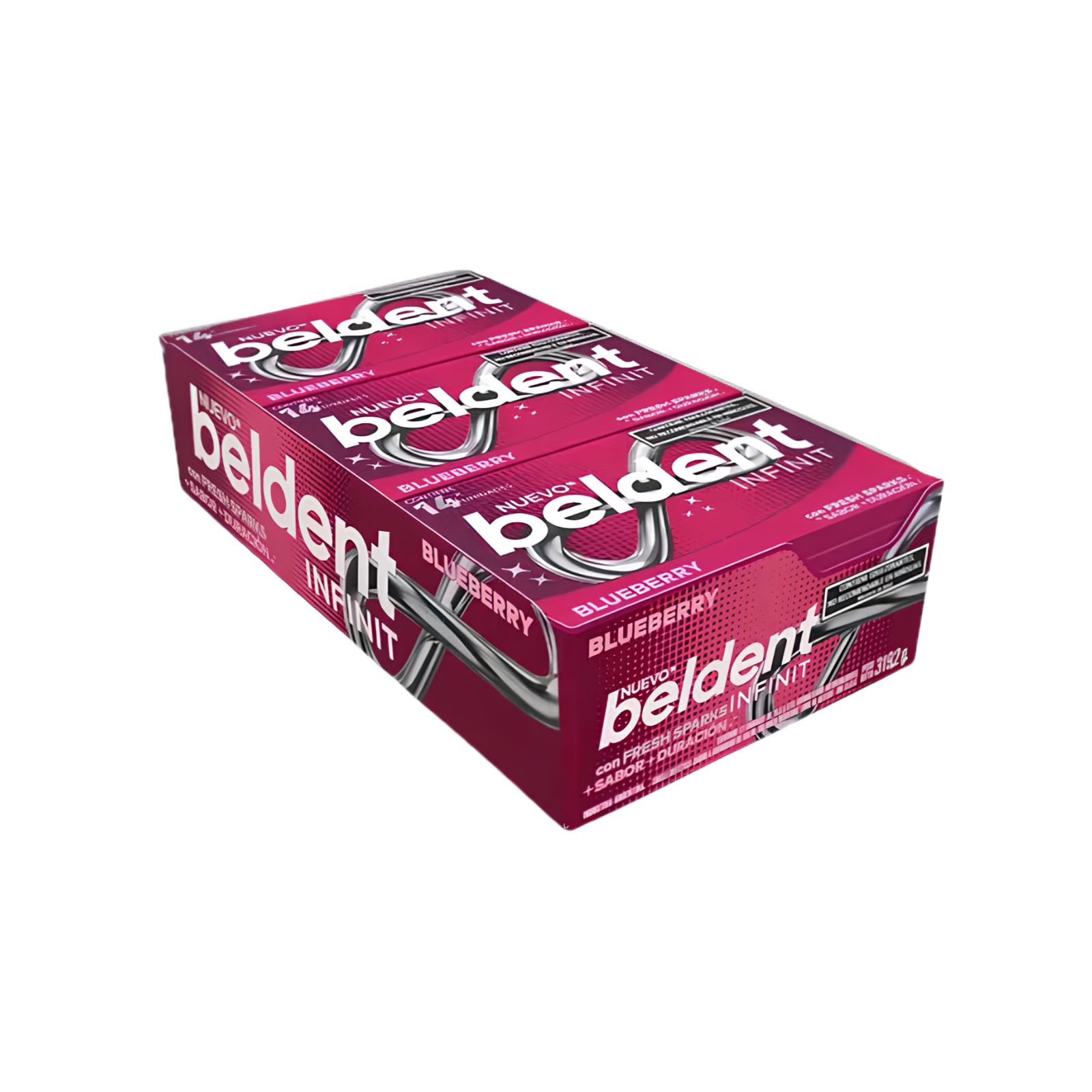Chicles Beldent Blueberry por 12 unidades de 26,6 gramos