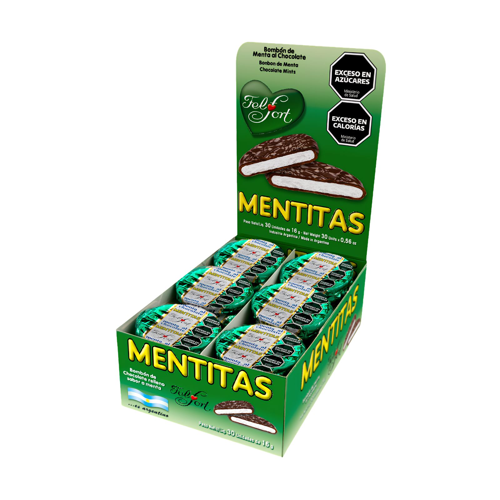 Bocaditos Mentitas Felfort por 30 unidades de 16 gramos