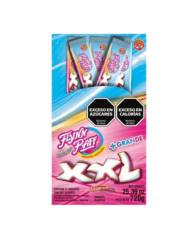 Caramelos Flynn Paff XXL Tutti Frutti por 24 unidades de 30 gramos