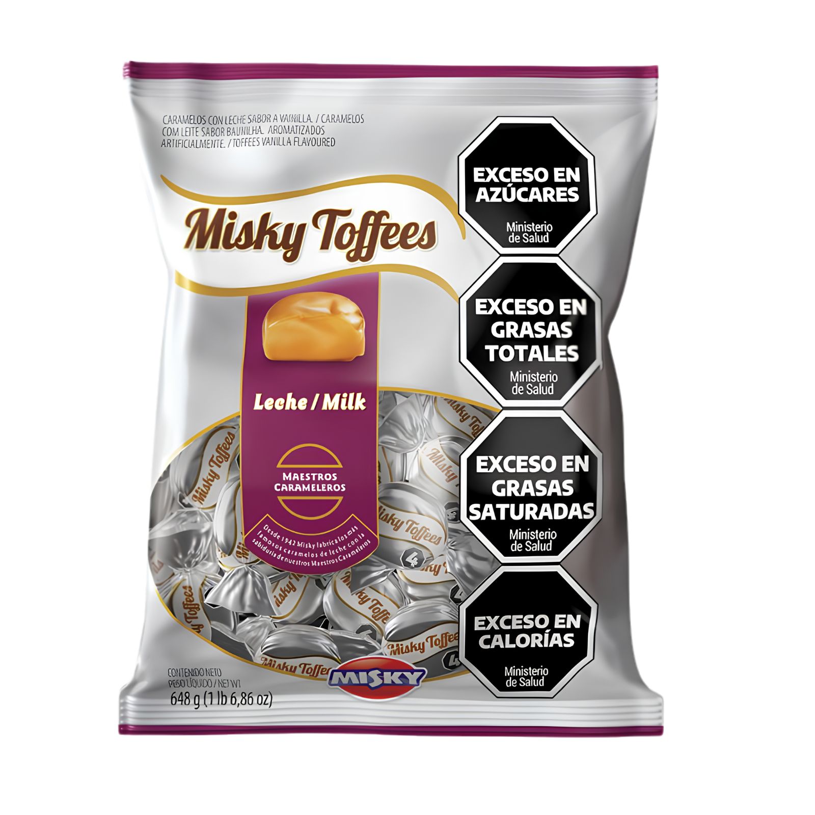 Caramelos Misky Toffees Leche por 648 gramos