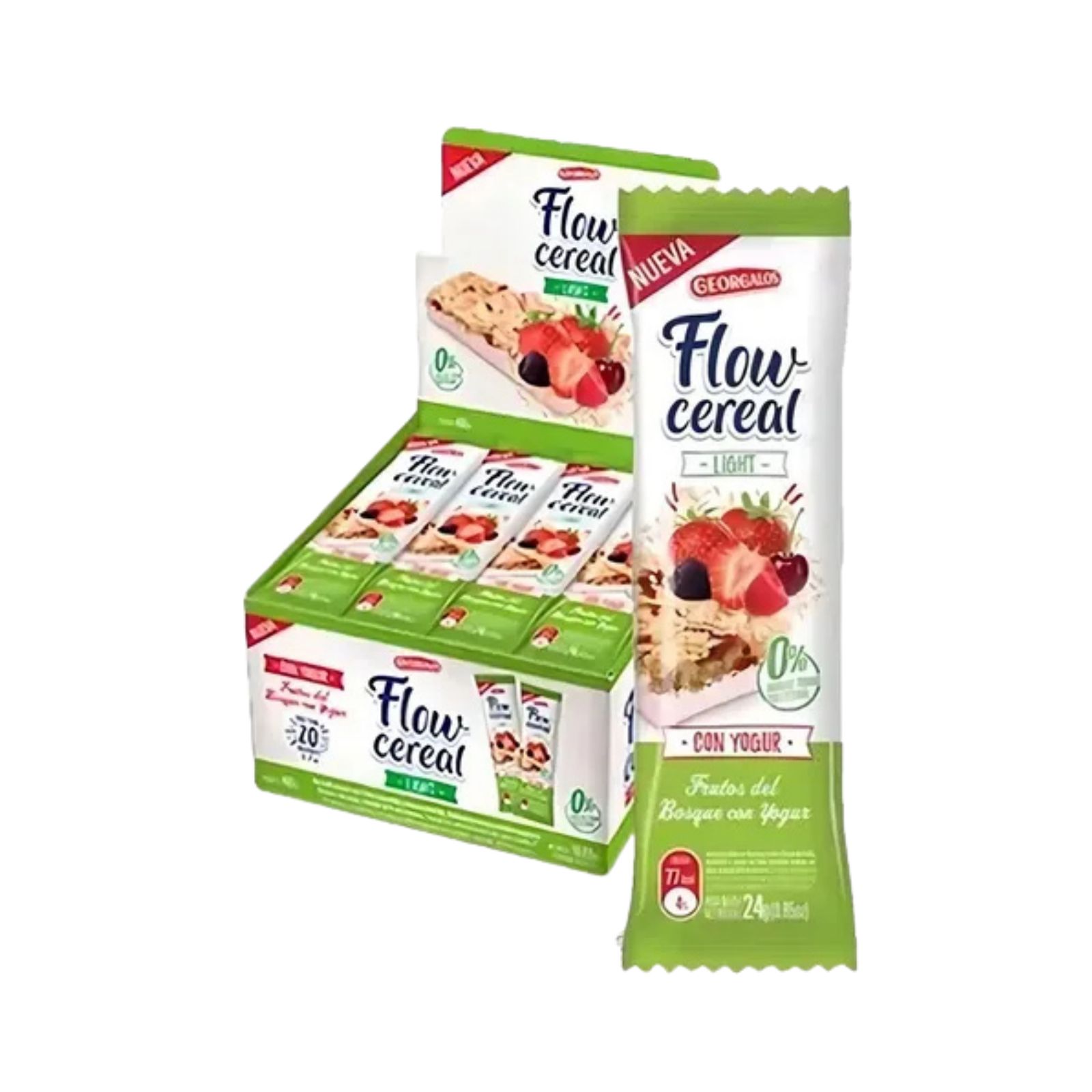 Barrita de Cereales Flow Georgalos Light Yogur por 20 unidades de 24 gramos
