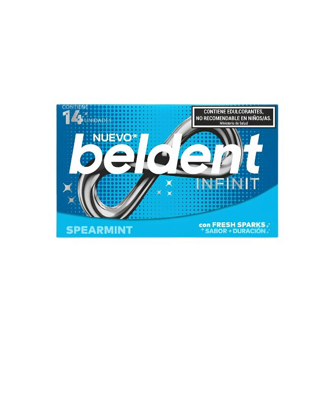 Chicles Beldent Infinit 14 Spearmint por 26,6 gramos