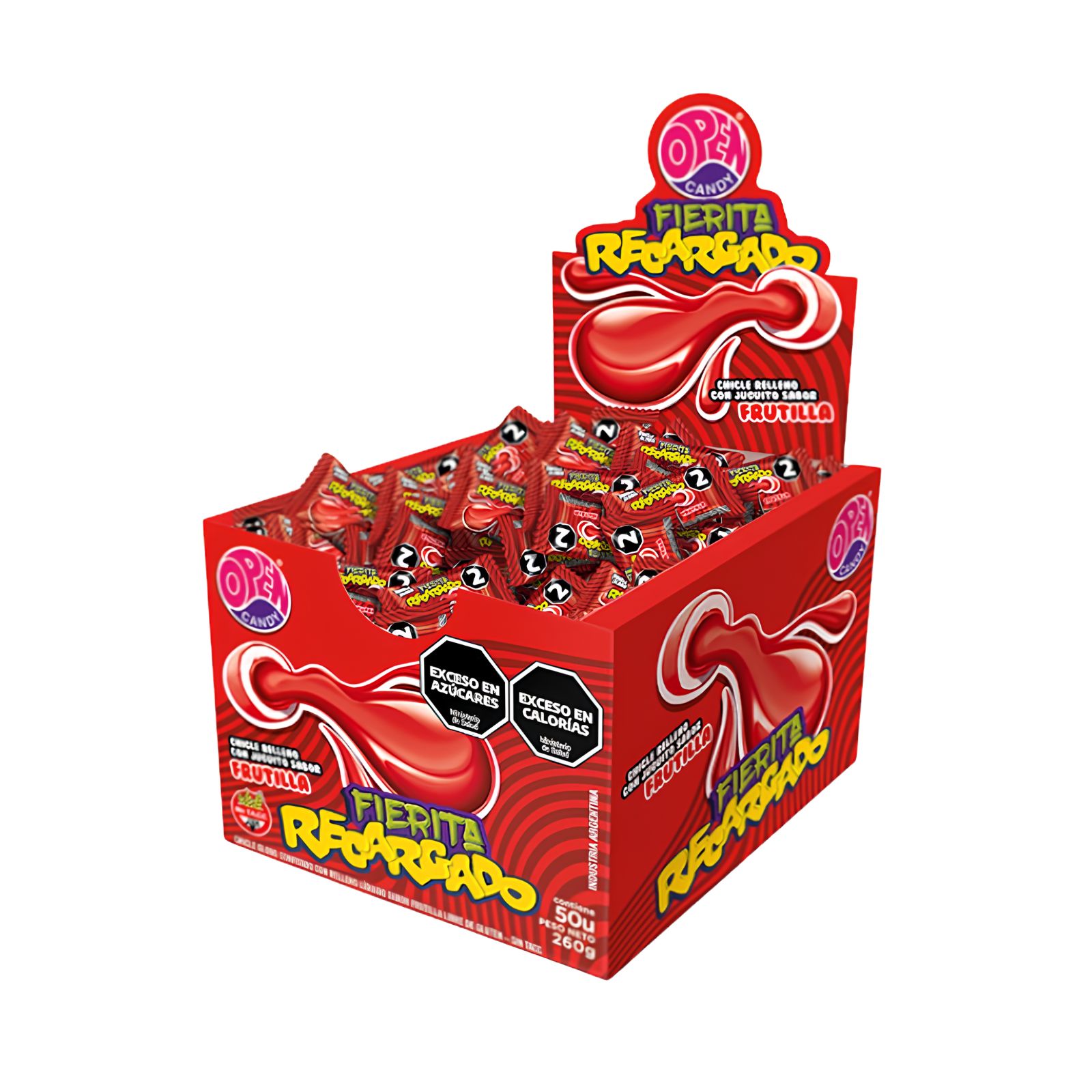 Chicles Fierita Recargado Frutilla por 50 unidades