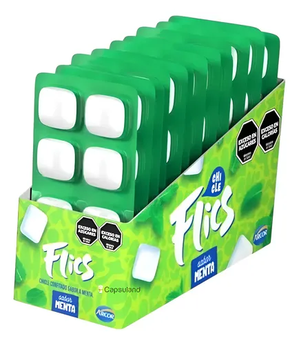Chicles Flics Menta por 12 unidades de 17 gramos