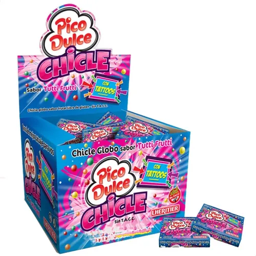 Chicles Pico Dulce con Tattoo en Estuche por 80 unidades