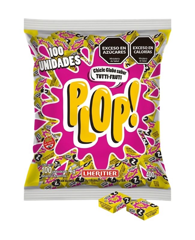 Chicles Plop Tutti Frutti en Bolsa por 100 unidades
