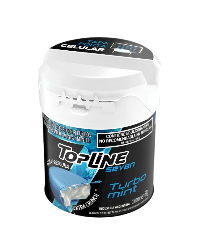 Chicles Top Line 7 Turbo Mint por 50 gramos