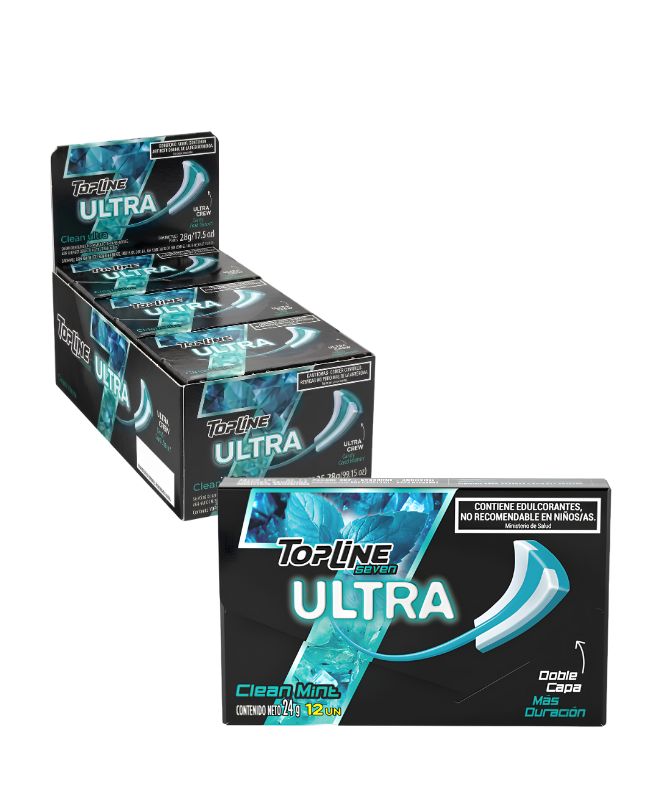 Chicles Top Line 7 Ultra Clean por 12 unidades de 24 gramos