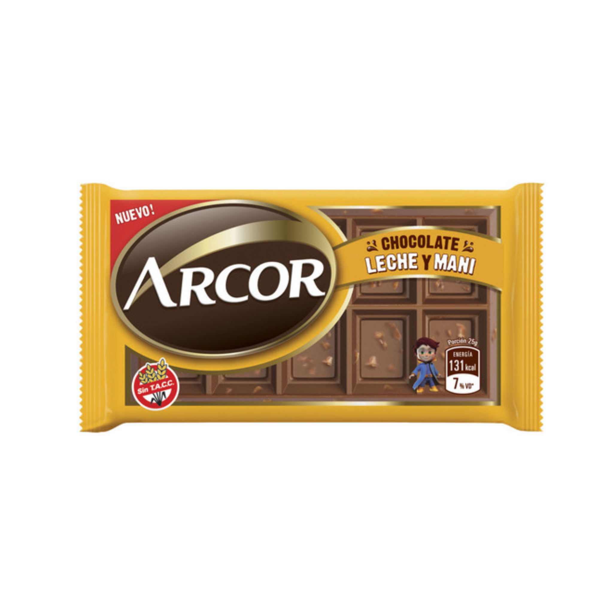 Chocolate Arcor con Leche y Maní por 25 gramos