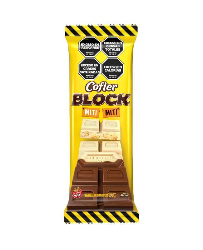 Chocolate Cofler Block Leche y Blanco Miti Miti por 170 gramos