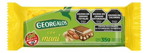 Chocolate Georgalos sin Azúcar con Maní por 35 gramos