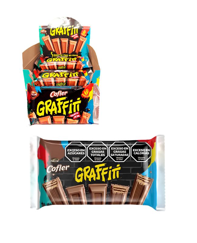 Chocolates Cofler Graffiti con Leche por 12 unidades de 45 gramos