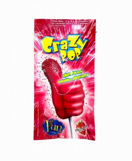Chupetín Crazy Pop Frutilla por 12 gramos