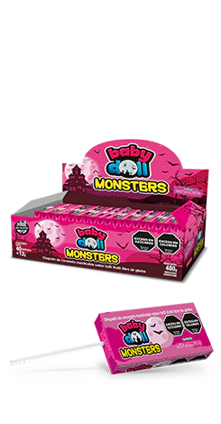 Chupetines Baby Doll Monster Tutti por 40 unidades de 12 gramos