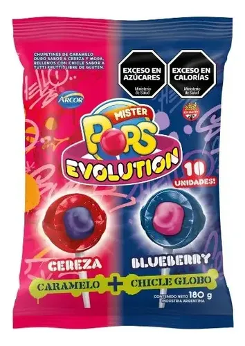 Chupetines Mr Pops Evolution Cereza y Blueberry por 180 gramos