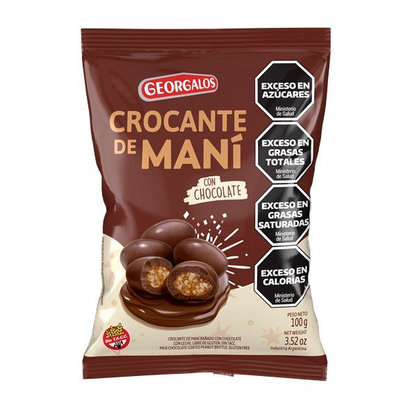 Crocante Georgalos de Maní con Chocolate por 100 gramos