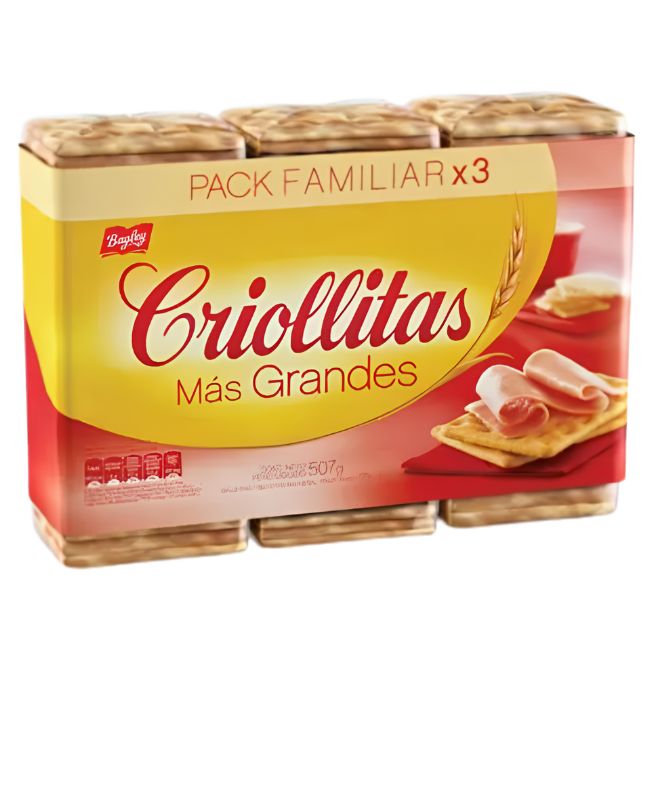 Galletas Criollitas Más Grandes por 3 unidades de 169 gramos