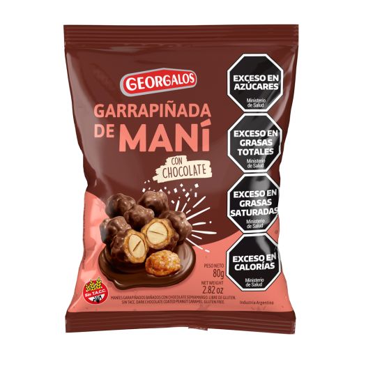 Garrapiñada Georgalos de Maní con Chocolate por 80 gramos