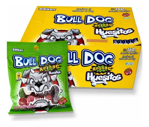 Gomitas Bulldog Huesitos por 12 unidades de 30 gramos