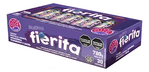 Gomitas Fierita Rollo Button por 30 unidades de 26 gramos