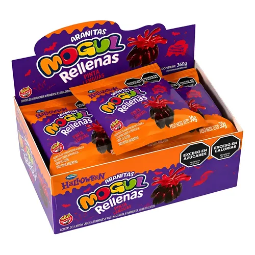 Gomitas Mogul Arañitas Halloween por 12 unidades de 30 gramos