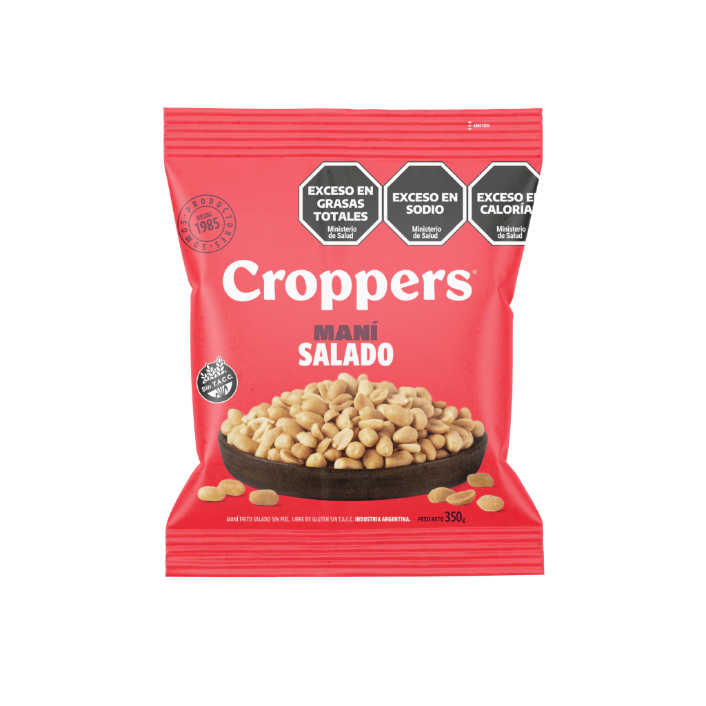 Maní Frito Salado Croppers sin Piel por 350 gramos