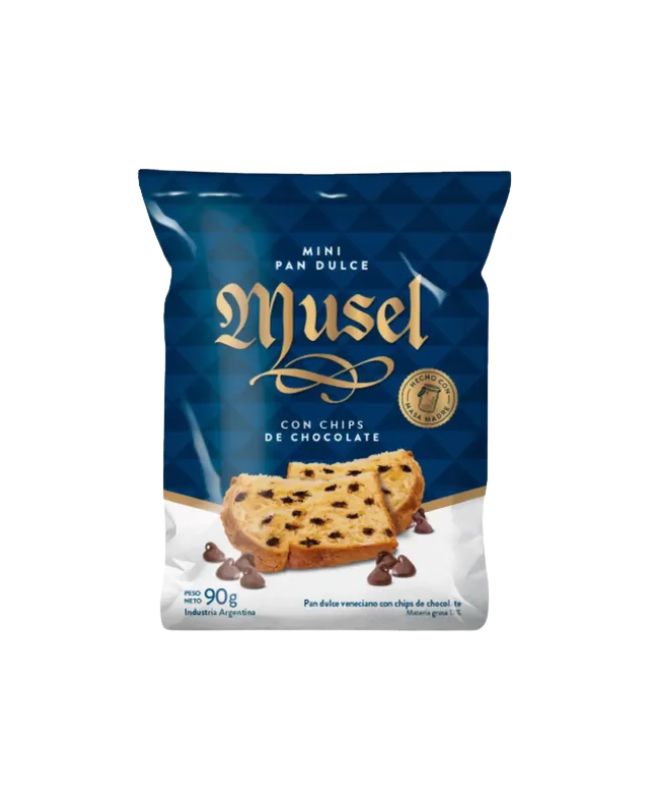 Mini Pan Dulce Musel con Chips de Chocolate por 90 gramos