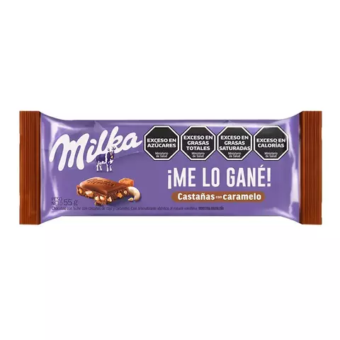 Tableta Milka Castañas con Caramelo por 55 gramos
