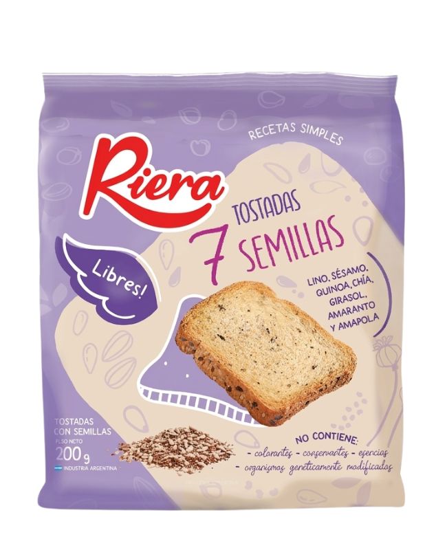 Tostadas Riera 7 Semillas Libres por 200 gramos