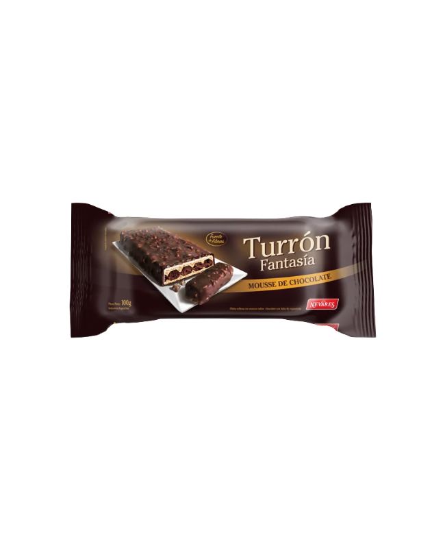 Turrón Nevares Relleno de Mousse de Chocolate por 100 gramos