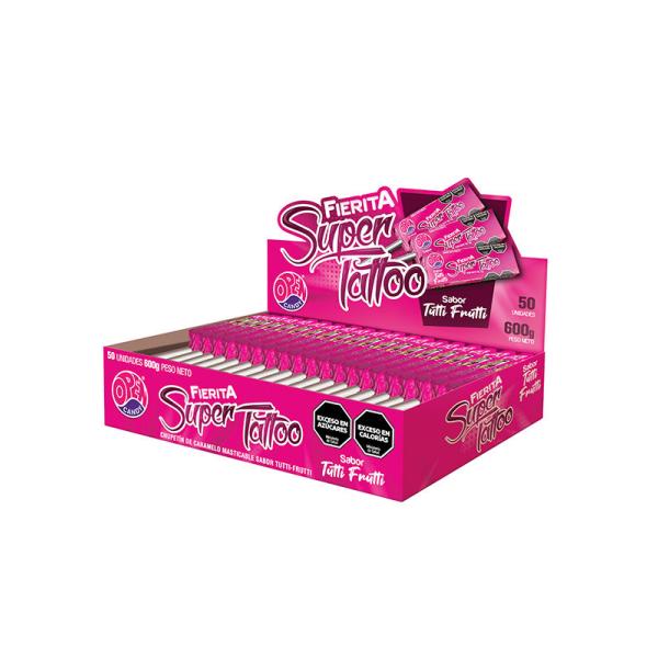 Chupetin Masticables Fierita Super Tatto Tutti por 50 unid. por 12 grs.