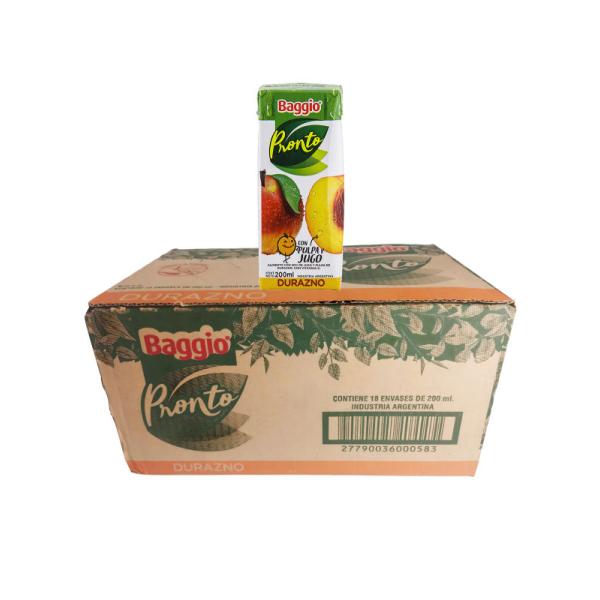Jugo Baggio Pronto Junior Durazno por 18 unid. por 200 cc.