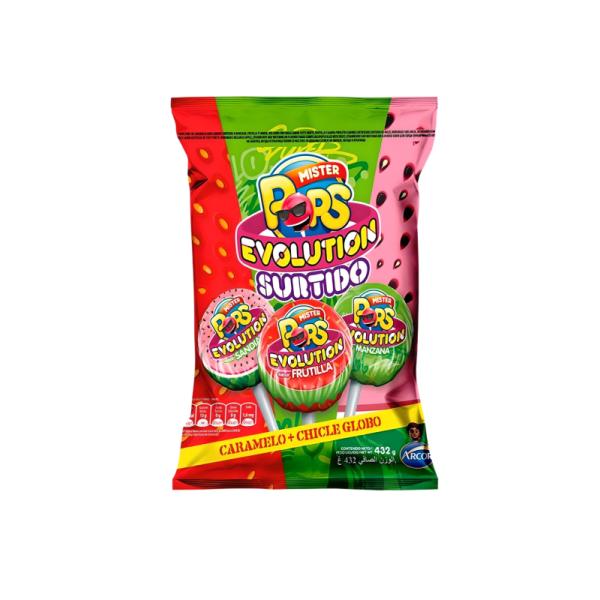 Chupetines Mr. Pops Evolution Surtidos por 24 unid. por 18 grs.