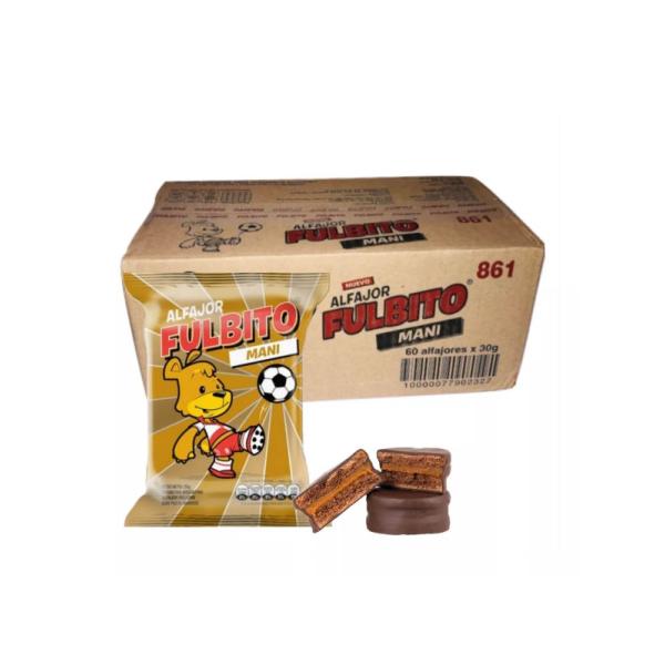 Alfajor Fulbito Maní Relleno Marroc por 60 unid. por 30 grs.