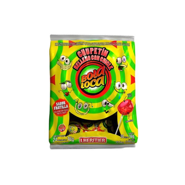 Chupetines Bola Loca Rell con Chicle por 24 unid. por 16 grs.