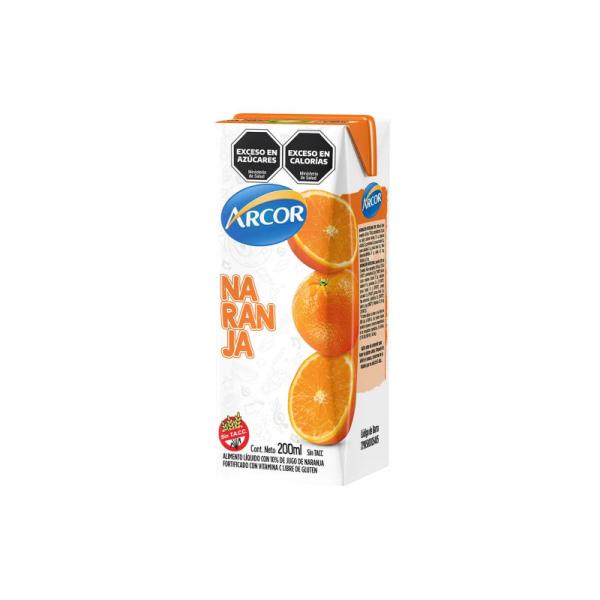 Jugos Arcor sabor Naranja por 200 ml.