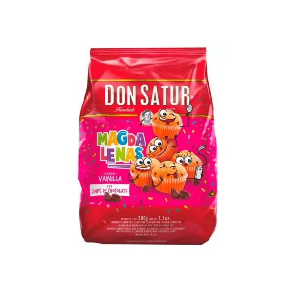 Magdalenas Don Satur Vainilla con Chips de Chocolate por 200 grs.