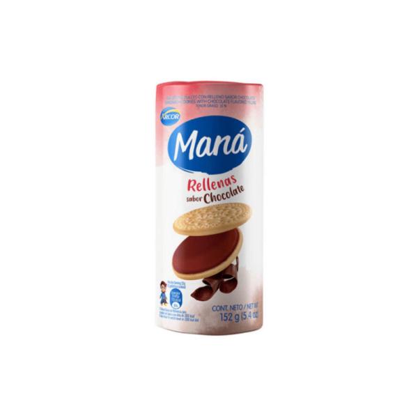 Galletas Maná Rellenas Sabor Chocolate por 152 grs.