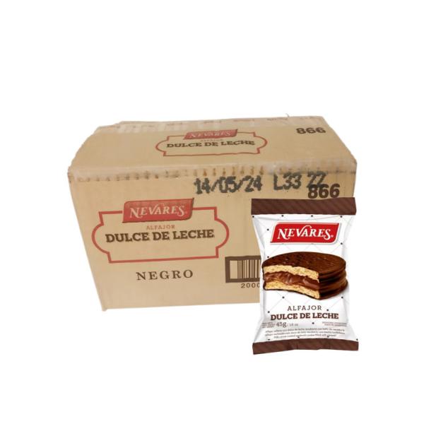 Alfajor Nevares Negro con Dulce de Leche por 36 unid. por 45 grs.