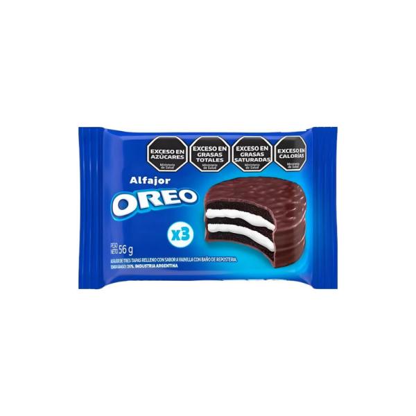 Alfajor Oreo Triple Relleno Sabor Vainilla por 56 grs.