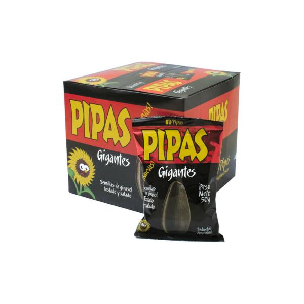 Semillas de Girasol Pipas con Cascara Gigante Tira por 12 unid. por 50 grs.