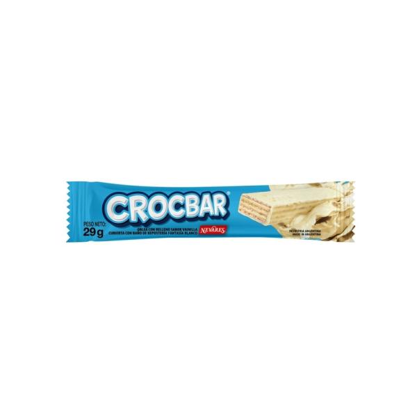 Oblea Crocbar Vainilla con Baño de Chocolate Blanco por 29 grs.