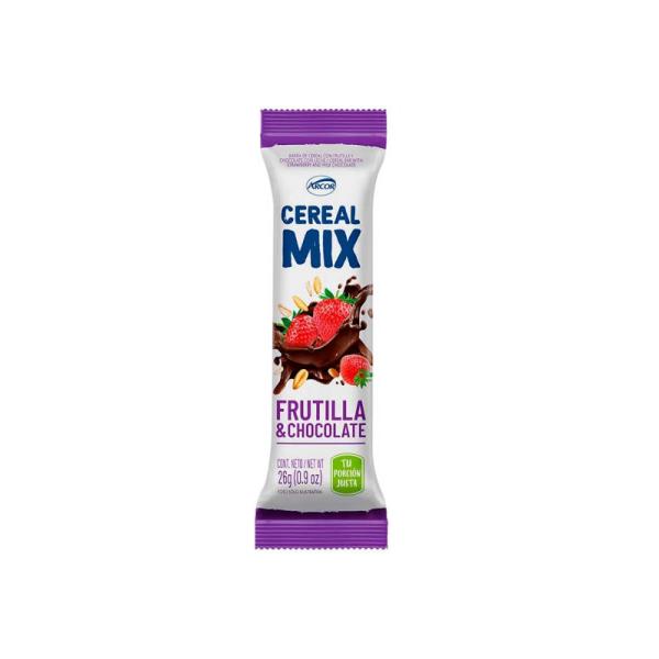 Barra Cereal Mix Frutilla Chocolate por 26 grs.