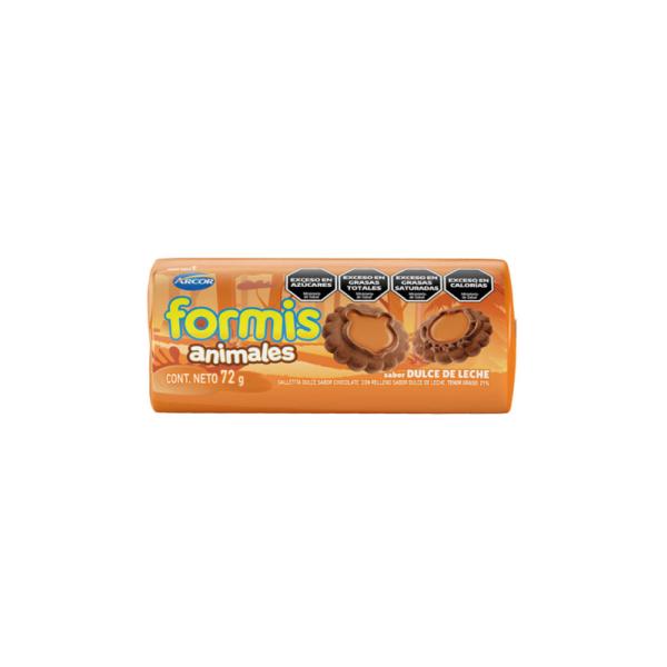 Galletas Formis Animal Chocolate con Dulce de Leche por 72 grs.